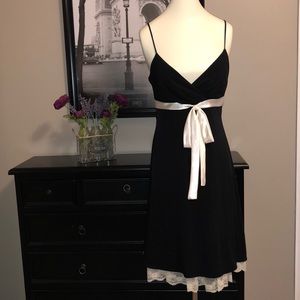 City Triangles Black Dress with Cream Accents